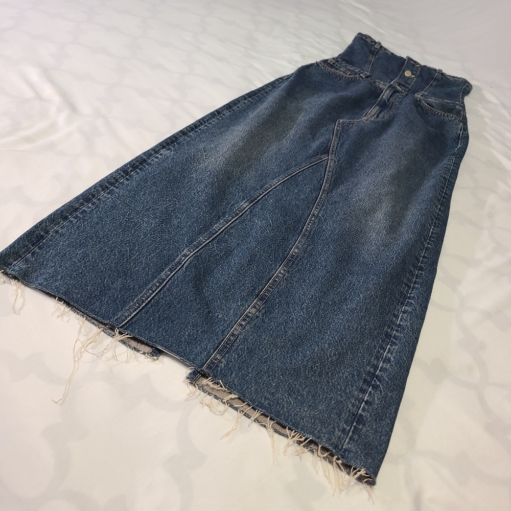 Zara Denim Button-Up Strapless Corset Maxi Dress NWT Size XS - Picture 12 of 16